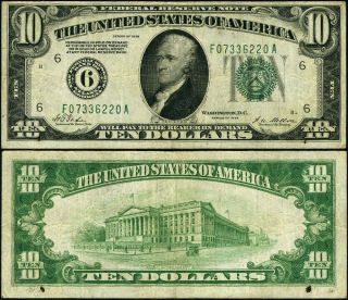 Fr.  2000 F $10 1928 Federal Reserve Note Atlanta F - A Block Fine