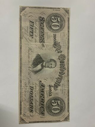 1864 $50 Us Confederate States Of America Old Us Paper Money Currency Offer??