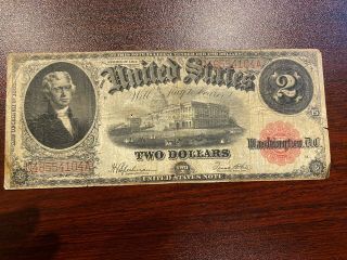 Series Of 1917 Large Size Two Dollar $2 Us Legal Tender Bank Note.  Uncertified