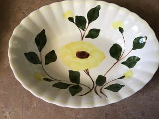Vintage Southern Pottery Blue Ridge Oval Vegetable Bowl Colonial Ridge Yellow