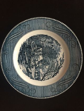 Currier & Ives Set Of 6 Vintage Royal China Old Grist Mill Dinner Plates.  10”