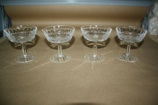 Set Of 4 Waterford Lismore Cut Lead Crystal Champagne Tall Sherbet Glasses