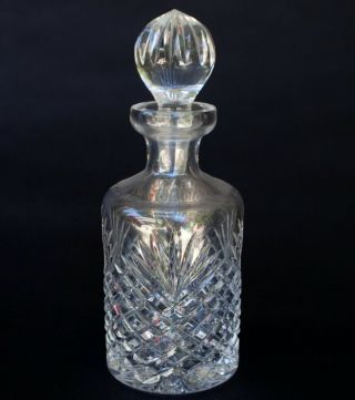 Vintage Cut 24 Full Lead Crystal Glass Round Decanter With Stopper