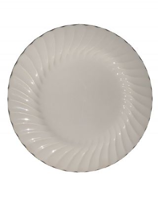 1 Vintage Sheffield  Bone White  Swirl Dinner Plates 10 1/4