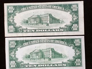1934 A Series $10 Ten Dollar Silver Certificate AND Federal Reserve Note (B - NY) 2