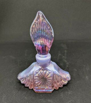 Vtg.  Irradescent Carnival Perfume Bottle Art Glass Gcga 1997