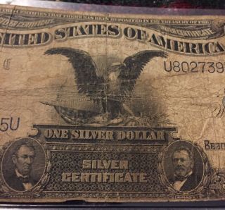 Series of 1899 $1.  00 Silver Certificate Black Eagle One Dollar Note 3