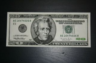1996 $20 Twenty Dollar Federal Reserve Note - Uncirculated