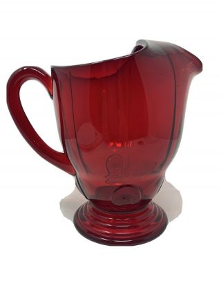Hard To Find 50 Oz Martinsville Moondrops Ruby Ice Lip Pitcher