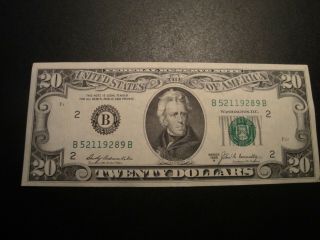 (1) $20.  00 Series 1969 - A Federal Reserve Note Au Circulated