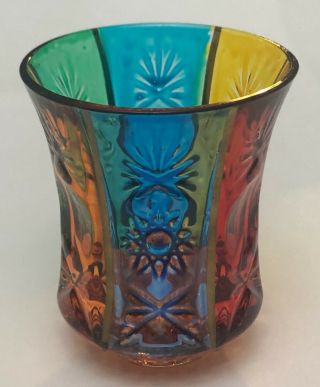 Zecchin Venice Italy Handmade Rainbow Art Glass Crystal Small Glass 2.  5” Tall