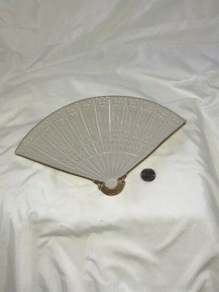 Lenox Fan Shaped Nut & Candy Dish Plate Ivory 24k Gold Trim Made In The U.  S.  A.