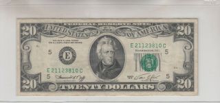 1974 (e) $20 Twenty Dollar Bill Federal Reserve Note Richmond Old Vintage Money