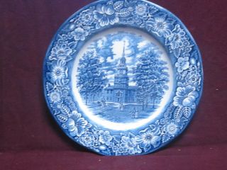 Staffordshire England Liberty Blue 9 3/4 " Plate Independence Hall