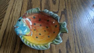 Italy Ceramic Hand Painted Custom Pottery Fish Bowl 4 - 3/4” Multicolor