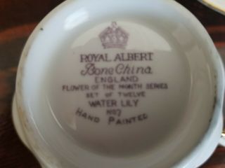 Royal Albert Flower Of The Month Water Lily July 7 saucer Tea Cup dessert plate 2