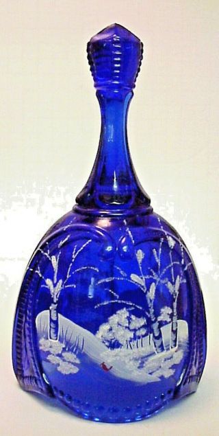 Fenton Canaan Valley Cobalt Glass Bell Numbered Limited Edition & Dated