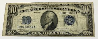 United States $10 Ten Dollars Silver Certificate Series Of 1934 C Blue Seal