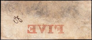 SCARCE Issued 1856 $5 HAGERSTOWN,  MD Valley Bank Obsolete 3