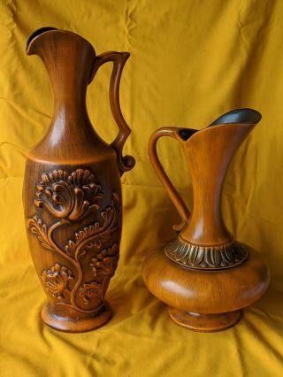 Old Vintage Royal Haeger Art Pottery Pitcher Vase Shelf Marked Usa