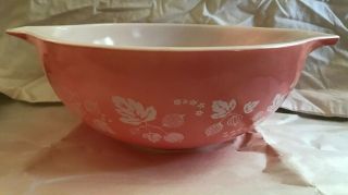 Vintage Pyrex Glass 4 Qt.  Pink Gooseberry 444 Cinderella Nesting Mixing Bowl