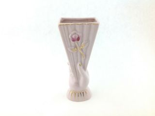 Vintage Pink Hand Holding A Triangular Fan With A Flower Vase 4 Inches Tall