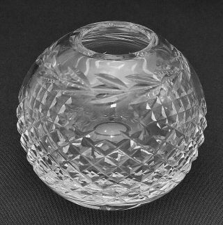Waterford Crystal Rose Bowl Glandore Diamond Pattern Vase Signed Mib