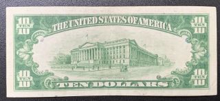 1928 B $10 FEDERAL RESERVE NOTE BOSTON REDEEMABLE IN GOLD ON DEMAND 2