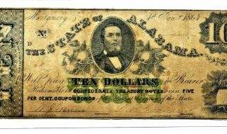 $10 " State Of Alabama " 1800 