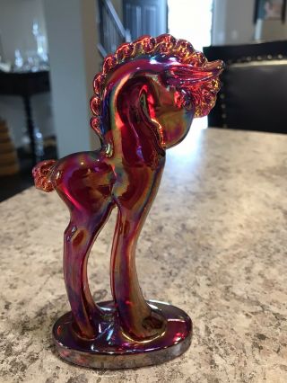 Mosser Red Carnival Glass Horse Colt Pony Trojan