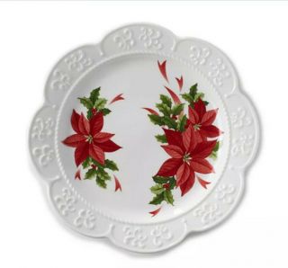 Princess House Marbella Poinsettia Lunch Plates Set Of 4 With Box