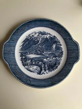 Currier And Ives Tabbed Platter - The Rocky Mountians - Stamped By Royal