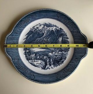 Currier And Ives Tabbed Platter - The Rocky Mountians - Stamped By Royal 2