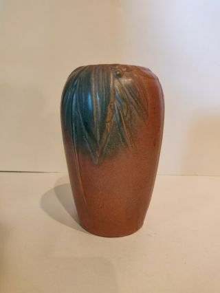 1930s Mccoy Pottery Brown And Green Matte Glaze Vase - 8 Inches Tall