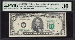 1969c $5 Federal Reserve " Error " Note