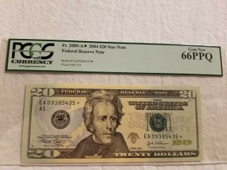 2004 A $20 Dollar Star Note Pcgs 66 Gem Ppq