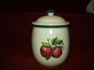 China Pearl Casuals Apple Canister With Lid 7 1/2 " Tall (w/ Lid 9 " 0)