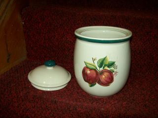 China Pearl Casuals Apple Canister with lid 7 1/2 