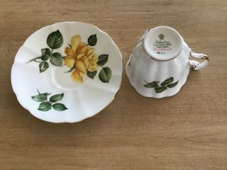 Vintage Adderley Fine Bone China Tea Cup & Saucer Goldilocks Yellow Roses 2