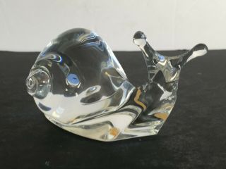 Signed Baccarat France French Crystal Glass Snail Escargot Figure 5 " Long