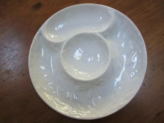 Vintage California Pottery White Majolica Artichoke Plates