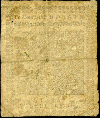 HGR SUNDAY 1772 2 Shillings/6 Pence PA (Pre Revolutionary War) CIRCULATED 2