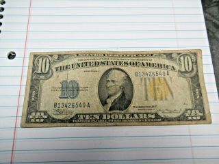 1934 A $10 Dollar Silver Certificate North Africa Note