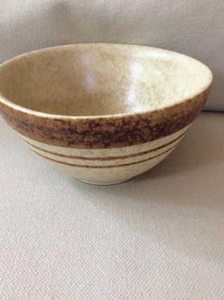 Vintage Pottery Craft Brown Stoneware bowl Made in USA 1/2 Quart 2