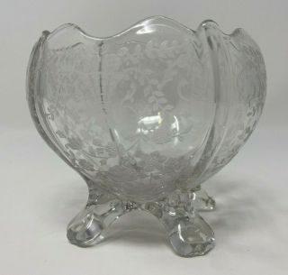 Antique Vintage Chantilly Lace Small Glass Footed Candy Dish
