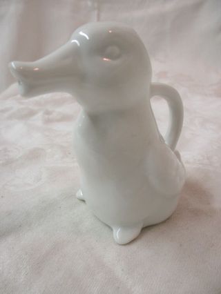 Vintage White Porcelain Individual Miniature Creamer Duck