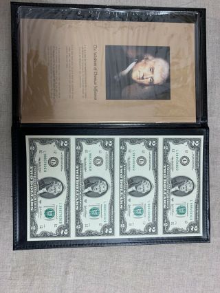 2003 Uncut 2 Dollar Bills Sheet Of 4 With Thomas Jefferson Print And.