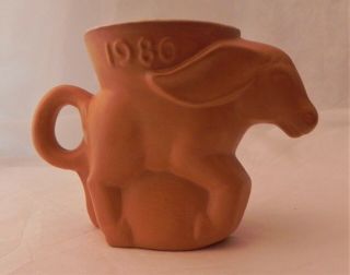 Frankoma Pottery 1980 Democrat Donkey Terra Cotta Political Mug / Cup