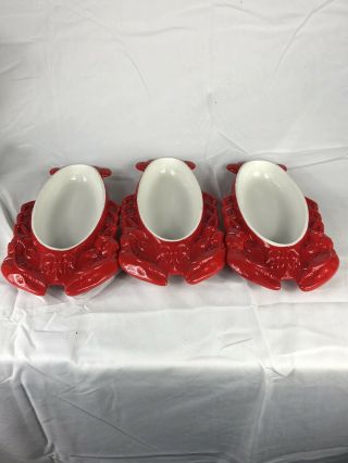 Set Of 3 Vintage Ceramic “hall” Lobster Dishes Made In Usa