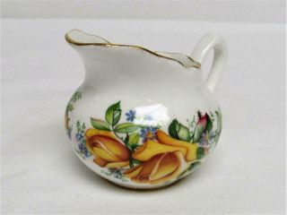 Vintage Rosina Fine Bone China Mini Creamer/pitcher - Yellow Roses - England